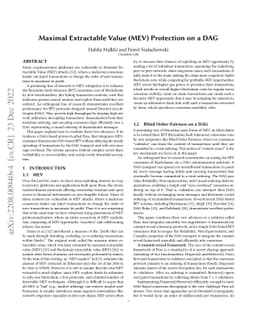 Maximal Extractable Value (MEV) Protection on a DAG