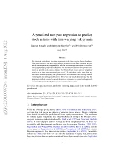 A penalized two-pass regression to predict stock returns with
  time-varying risk premia