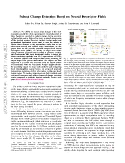 Robust Change Detection Based on Neural Descriptor Fields