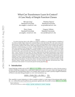 What Can Transformers Learn In-Context? A Case Study of Simple Function
  Classes