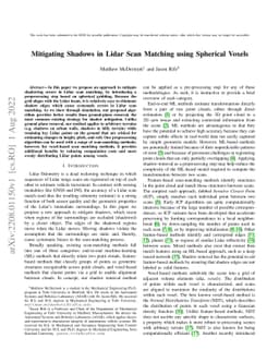 Mitigating Shadows in Lidar Scan Matching using Spherical Voxels