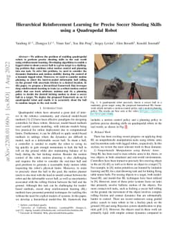 Hierarchical Reinforcement Learning for Precise Soccer Shooting Skills
  using a Quadrupedal Robot