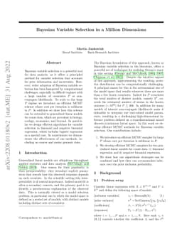 Bayesian Variable Selection in a Million Dimensions