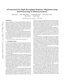 A Framework for High-throughput Sequence Alignment using Real
  Processing-in-Memory Systems