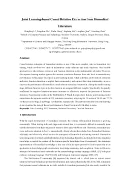 Joint Learning-based Causal Relation Extraction from Biomedical
  Literature