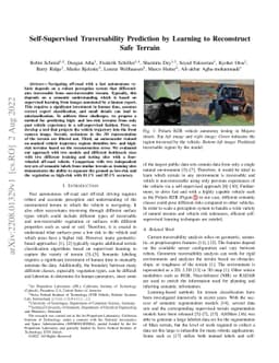 Self-Supervised Traversability Prediction by Learning to Reconstruct
  Safe Terrain