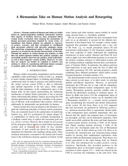A Riemannian Take on Human Motion Analysis and Retargeting