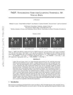 T4DT: Tensorizing Time for Learning Temporal 3D Visual Data