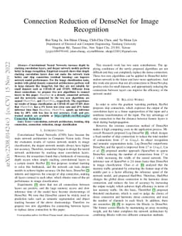 Connection Reduction of DenseNet for Image Recognition