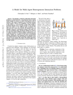 A Model for Multi-Agent Heterogeneous Interaction Problems