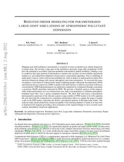 Reduced-order modeling for parameterized large-eddy simulations of
  atmospheric pollutant dispersion