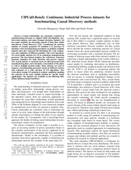 CIPCaD-Bench: Continuous Industrial Process datasets for benchmarking
  Causal Discovery methods