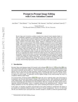 Prompt-to-Prompt Image Editing with Cross Attention Control