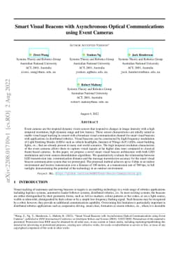 Smart Visual Beacons with Asynchronous Optical Communications using
  Event Cameras