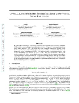 Optimal Rates for Regularized Conditional Mean Embedding Learning
