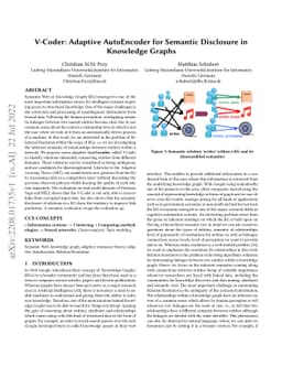 V-Coder: Adaptive AutoEncoder for Semantic Disclosure in Knowledge
  Graphs