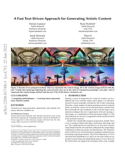 A Fast Text-Driven Approach for Generating Artistic Content