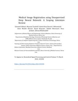 Medical image registration using unsupervised deep neural network: A
  scoping literature review