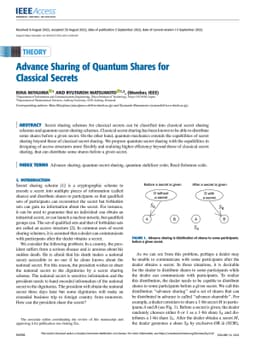 Advance sharing of quantum shares for classical secrets