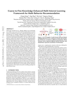 Coarse-to-Fine Knowledge-Enhanced Multi-Interest Learning Framework for
  Multi-Behavior Recommendation