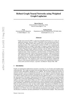 Robust Graph Neural Networks using Weighted Graph Laplacian