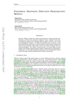 Pyramidal Denoising Diffusion Probabilistic Models