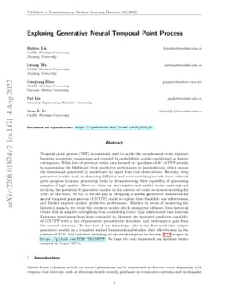 Exploring Generative Neural Temporal Point Process