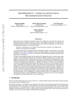 DeepProphet2 -- A Deep Learning Gene Recommendation Engine