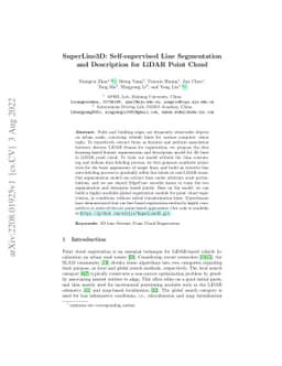 SuperLine3D: Self-supervised Line Segmentation and Description for LiDAR
  Point Cloud