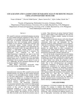 Localization and Classification of Parasitic Eggs in Microscopic Images
  Using an EfficientDet Detector