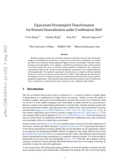Equivariant Disentangled Transformation for Domain Generalization under
  Combination Shift
