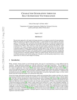 Character Generation through Self-Supervised Vectorization