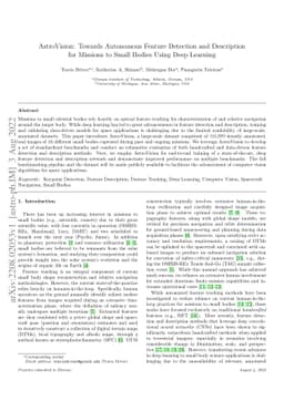 AstroVision: Towards Autonomous Feature Detection and Description for
  Missions to Small Bodies Using Deep Learning