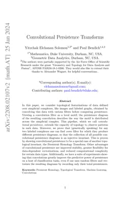 Convolutional Persistence Transforms