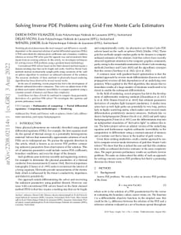 Solving Inverse PDE Problems using Grid-Free Monte Carlo Estimators