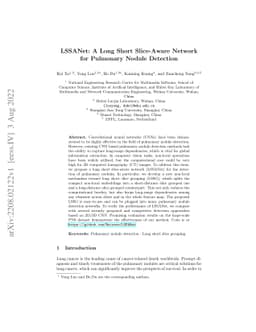 LSSANet: A Long Short Slice-Aware Network for Pulmonary Nodule Detection