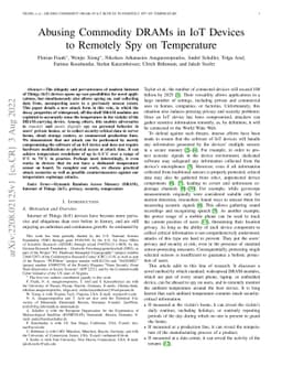 Abusing Commodity DRAMs in IoT Devices to Remotely Spy on Temperature