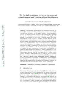 On the independence between phenomenal consciousness and computational
  intelligence