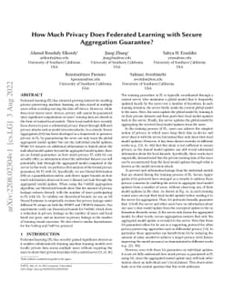 How Much Privacy Does Federated Learning with Secure Aggregation
  Guarantee?