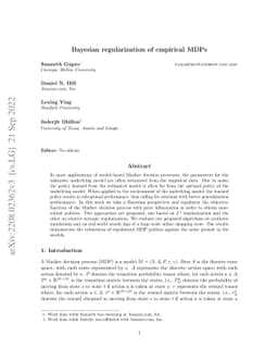 Bayesian regularization of empirical MDPs