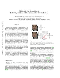 NIR-to-VIS Face Recognition via Embedding Relations and Coordinates of
  the Pairwise Features