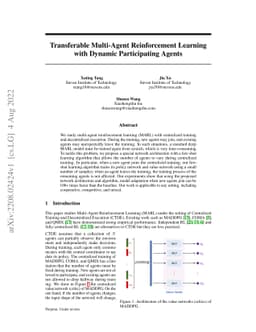 Transferable Multi-Agent Reinforcement Learning with Dynamic
  Participating Agents