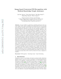 Image-based Contextual Pill Recognition with Medical Knowledge Graph
  Assistance
