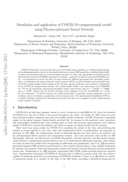 Simulation and application of COVID-19 compartment model using
  physics-informed neural network