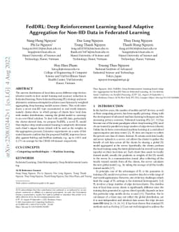 FedDRL: Deep Reinforcement Learning-based Adaptive Aggregation for
  Non-IID Data in Federated Learning