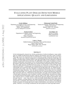 Evaluating Plant Disease Detection Mobile Applications: Quality and
  Limitations