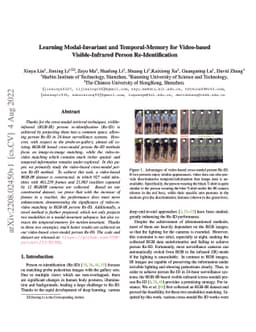 Learning Modal-Invariant and Temporal-Memory for Video-based
  Visible-Infrared Person Re-Identification