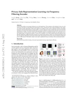 Privacy Safe Representation Learning via Frequency Filtering Encoder