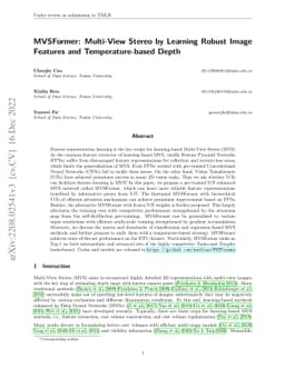 MVSFormer: Multi-View Stereo by Learning Robust Image Features and
  Temperature-based Depth