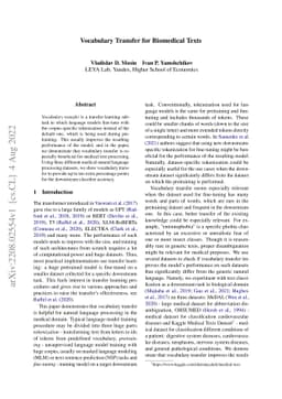 Vocabulary Transfer for Medical Texts